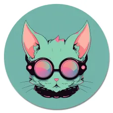 Коврик для мыши Кошка в очках, d.20см KM1175