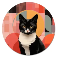 Коврик для мыши Кот геометрия, d.20см KM1177