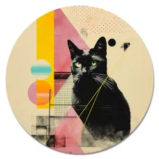 Коврик для мыши Винтажный кот, d.20см KM1181