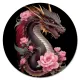 Коврик для мыши Дракон с розами, d.20см KM1184