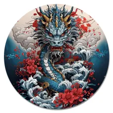 Коврик для мыши Восточный дракон, d.20см KM1185