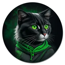 Коврик для мыши Кот в худи, d.20см KM1205