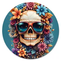 Коврик для мыши Череп с букетом, d.20см KM1211