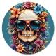 Коврик для мыши Череп с букетом, d.20см KM1211