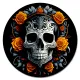 Коврик для мыши Череп в цветах, d.20см KM1214
