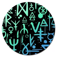 Коврик для мыши Символы, d.20см KM1221
