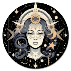 Коврик для мыши Девушка мистицизм, d.20см KM1230
