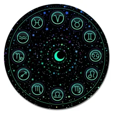 Коврик для мыши Зодиакальный круг космос, d.20см KM1233