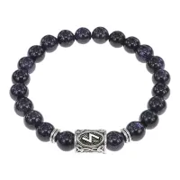 Браслет с руной Соулу и синт.камнем Синий авантюрин BSRD-01-02