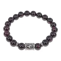 Браслет с руной Соулу и нат.камнем Гранат BSRD-01-06