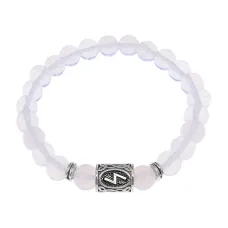 Браслет с руной Соулу и синт.камнем Лунный камень BSRD-01-11