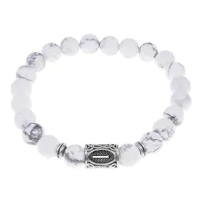 Браслет с руной Иса и нат. камнем Кахолонг BSRD-02-07