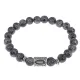Браслет с руной Иса и нат.камнем Лабрадор BSRD-02-08