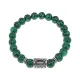 Браслет с руной Иса и синт.камнем Малахит BSRD-02-12