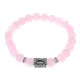 Браслет с руной Иса и нат. камнем Розовый кварц BSRD-02-15