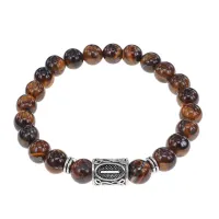 Браслет с руной Иса и нат.камнем Тигровый глаз BSRD-02-19