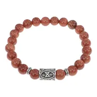 Браслет с руной Дагаз и синт.камнем Коричневый авантюрин BSRD-03-01