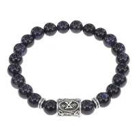 Браслет с руной Дагаз и синт. камнем Синий авантюрин BSRD-03-02