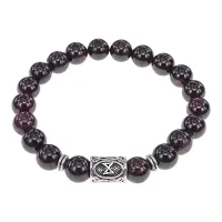 Браслет с руной Дагаз и нат.камнем Гранат BSRD-03-06