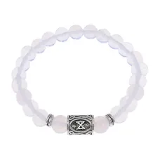 Браслет с руной Дагаз и синт. камнем Лунный камень BSRD-03-11