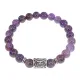 Браслет с руной Хагалаз и нат.камнем Аметист BSRD-04-03