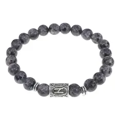 Браслет с руной Хагалаз и нат.камнем Лабрадор BSRD-04-08