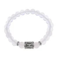 Браслет с руной Хагалаз и синт.камнем Лунный камень BSRD-04-11