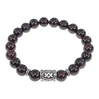 Браслет с руной Ингуз и нат. камнем Гранат BSRD-05-06