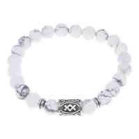 Браслет с руной Ингуз и нат. камнем Кахолонг BSRD-05-07