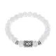 Браслет с руной Ингуз и синт. камнем Сахарный кварц BSRD-05-16