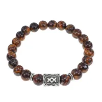 Браслет с руной Ингуз и нат.камнем Тигровый глаз BSRD-05-19