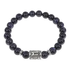 Браслет с руной Эваз и синт. камнем Синий авантюрин BSRD-06-02