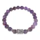 Браслет с руной Эваз и нат. камнем Аметист BSRD-06-03