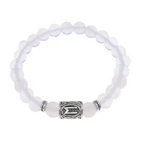 Браслет с руной Эваз и синт.камнем Лунный камень BSRD-06-11