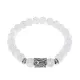 Браслет с руной Эваз и синт.камнем Сахарный кварц BSRD-06-16