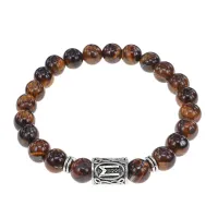 Браслет с руной Эваз и нат.камнем Тигровый глаз BSRD-06-19