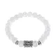 Браслет с руной Йера и синт. камнем Сахарный кварц BSRD-07-16