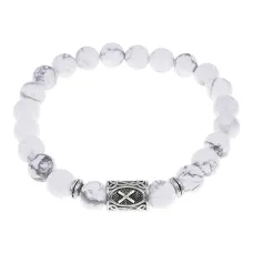 Браслет с руной Гебо и нат.камнем Кахолонг BSRD-08-07