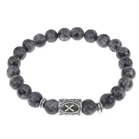 Браслет с руной Гебо и нат.камнем Лабрадор BSRD-08-08