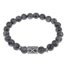 Браслет с руной Гебо и нат.камнем Лабрадор BSRD-08-08