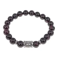 Браслет с руной Турисаз и нат.камнем Гранат BSRD-09-06