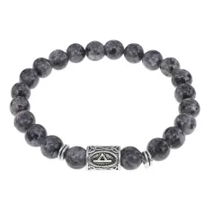 Браслет с руной Турисаз и нат.камнем Лабрадор BSRD-09-08