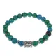 Браслет с руной Турисаз и синт. камнем Хризоколла BSRD-09-21