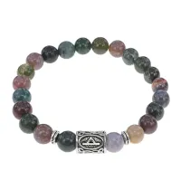 Браслет с руной Турисаз и нат. камнем Яшма BSRD-09-25