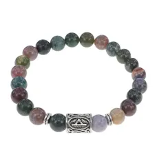 Браслет с руной Турисаз и нат. камнем Яшма BSRD-09-25