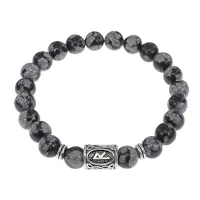 Браслет с руной Райдо и нат.камнем Снежный обсидиан BSRD-10-14