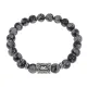 Браслет с руной Райдо и нат.камнем Снежный обсидиан BSRD-10-14