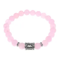 Браслет с руной Райдо и нат.камнем Розовый кварц BSRD-10-15