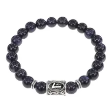 Браслет с руной Лагуз и синт. камнем Синий авантюрин BSRD-11-02