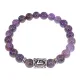 Браслет с руной Лагуз и нат.камнем Аметист